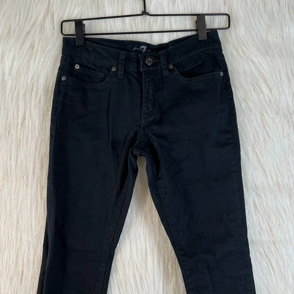 7 For All Mankind Kids Roxanne Skinny Jeans Black Stretch Low Rise Denim 12